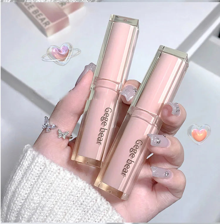 Silky Glossy Lipstick Gege Bear Pump Lips Moisture Water Bomb Comfortable Ultra Sheen Non-Stick Cup Lip Balm - Seprincess