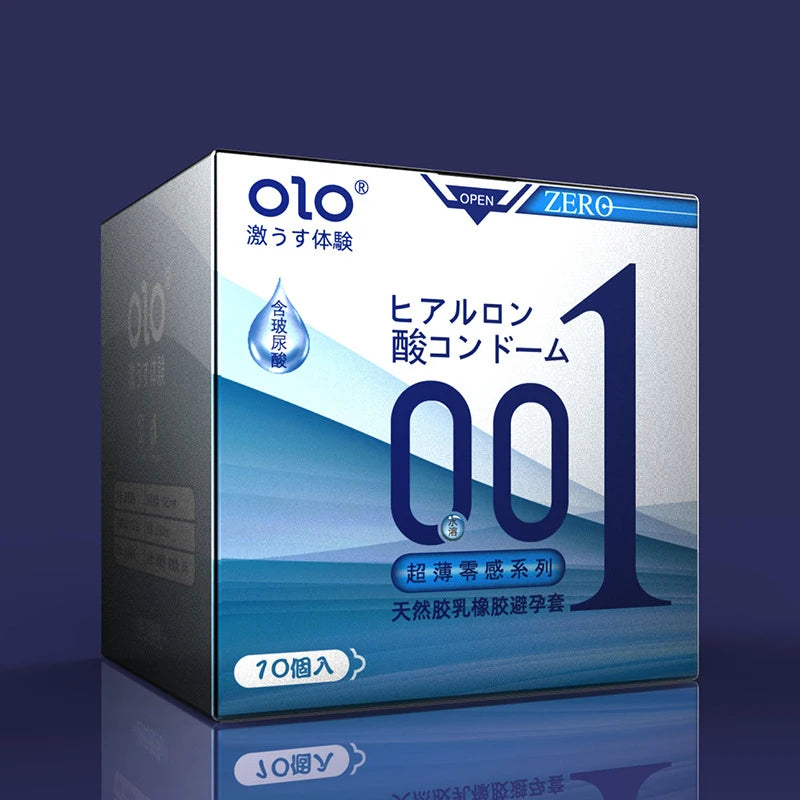 OLO Ultrathin Condoms 0.01 Zero Feeling 10PCS Penis Sleeve for Man Hyaluronic Acids Ejaculation Delay Condoms Adults Sex Toy 18+ - Seprincess