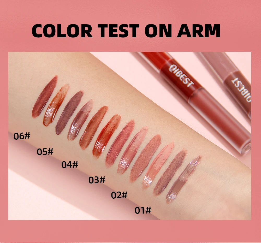 QIBEST 2023 New Double Head Matte Velvet Liquid Lipstick Waterproof Double End Mirror Lip Glaze Moisture Lip Makeup 2 In 1 Stick - Seprincess