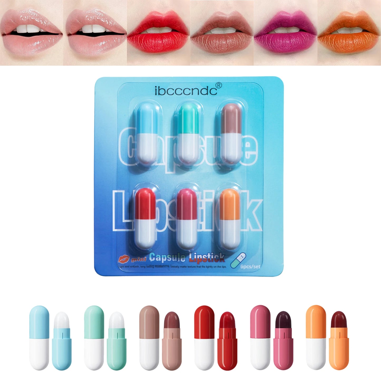 Pills Lipstick  6/10/18 Colors Long Lasting Pill Lipstick Cute Waterproof Non-Fading Lipstick Velvet Matte Lipstick Set - Seprincess