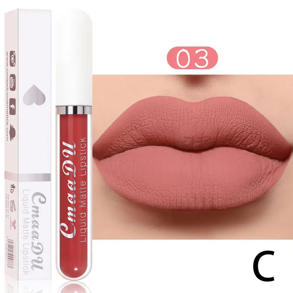 18 Color Waterproof Liquid Matte Lipstick Long Lasting Sexy Red Moisturizing Lip Gloss Velvet Non-Stick Lip Tint Makeup Cosmetic - Seprincess