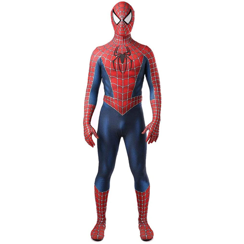 Tobey Maguire Spiderman Costume Black/Red Raimi Spider Man Cosplay Superhero Zentai Suit Halloween Costumes for Adults - Seprincess