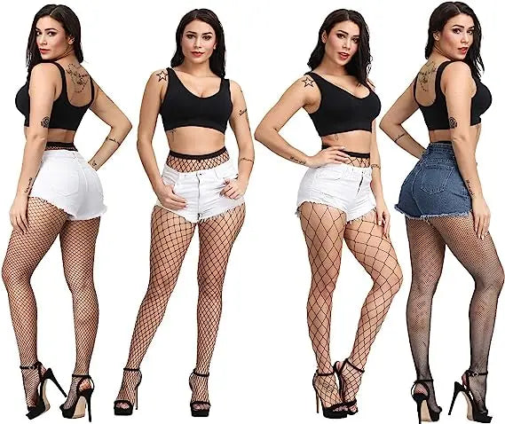 Plus Size Sexy Lolita Fishnet Body Stockings High Elastic Fish Net Long Legs Pantyhose Mesh Nylon Tights Lingerie Waist Hosiery