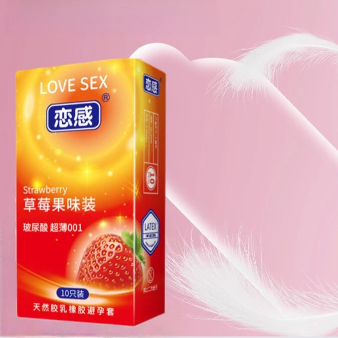 10pcs Oral Sex Condoms Fruit Flavor Passionate Contracepation Sex Toys Cherry Fragrance Cock Penis Sleeve Sex Supplies for Men - Seprincess