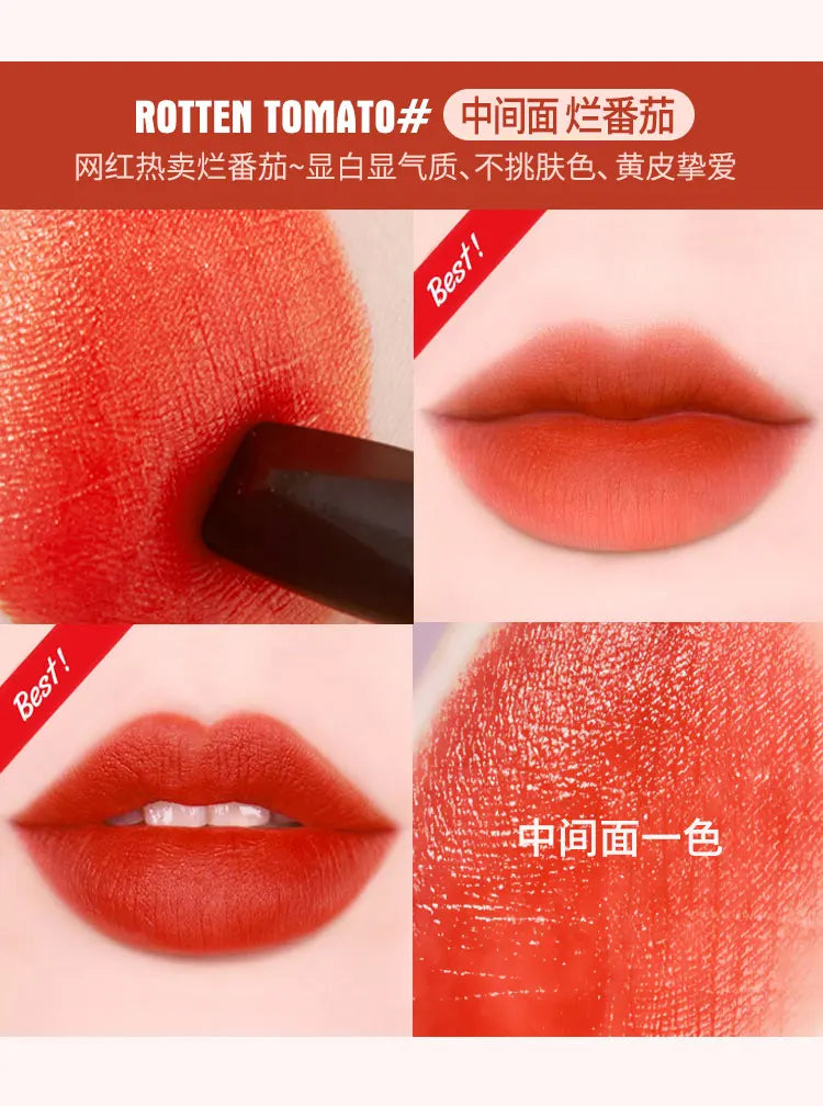 5 In 1 Colors Lipstick Matte Velvet Sexy Red Lip Tint Smooth Long Lasting Waterproof Easy to Wear Magic Lip Makeup for Women - Seprincess