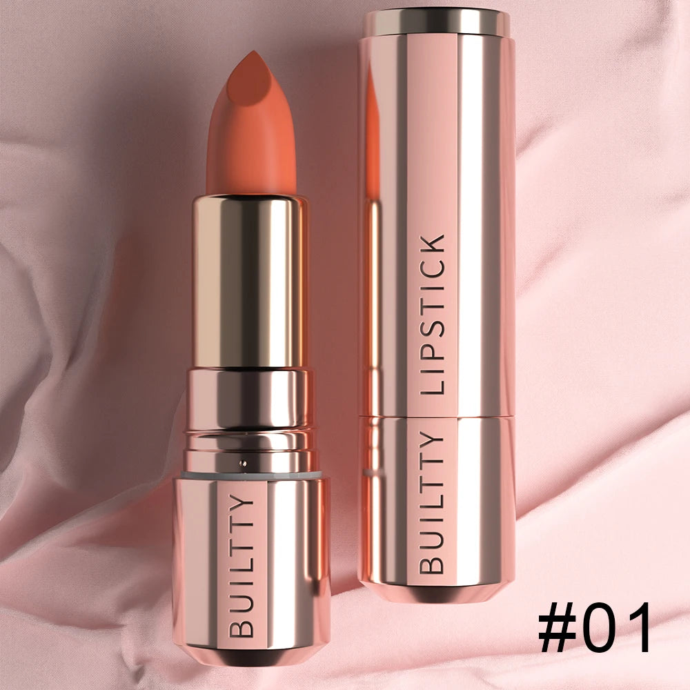 Matte Lipstick 5 Colors Nude Red Moisturizer Smooth Lipstick Long Lasting Waterproof Lipstick Matte & Pearl Finish Makeup Gift - Seprincess