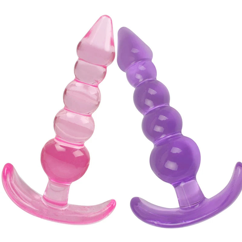 Soft Silicone Anal Plugs Beads Dildo Butt Prostate Massage Unisex Sexy Stopper Adult Sex Toy for Men Women Adult Games