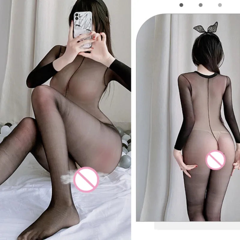 lingerie Tight see through thin jumpsuit removable and sexy sexy bodysuits lingerie sexy adult womens clothing - Seprincess