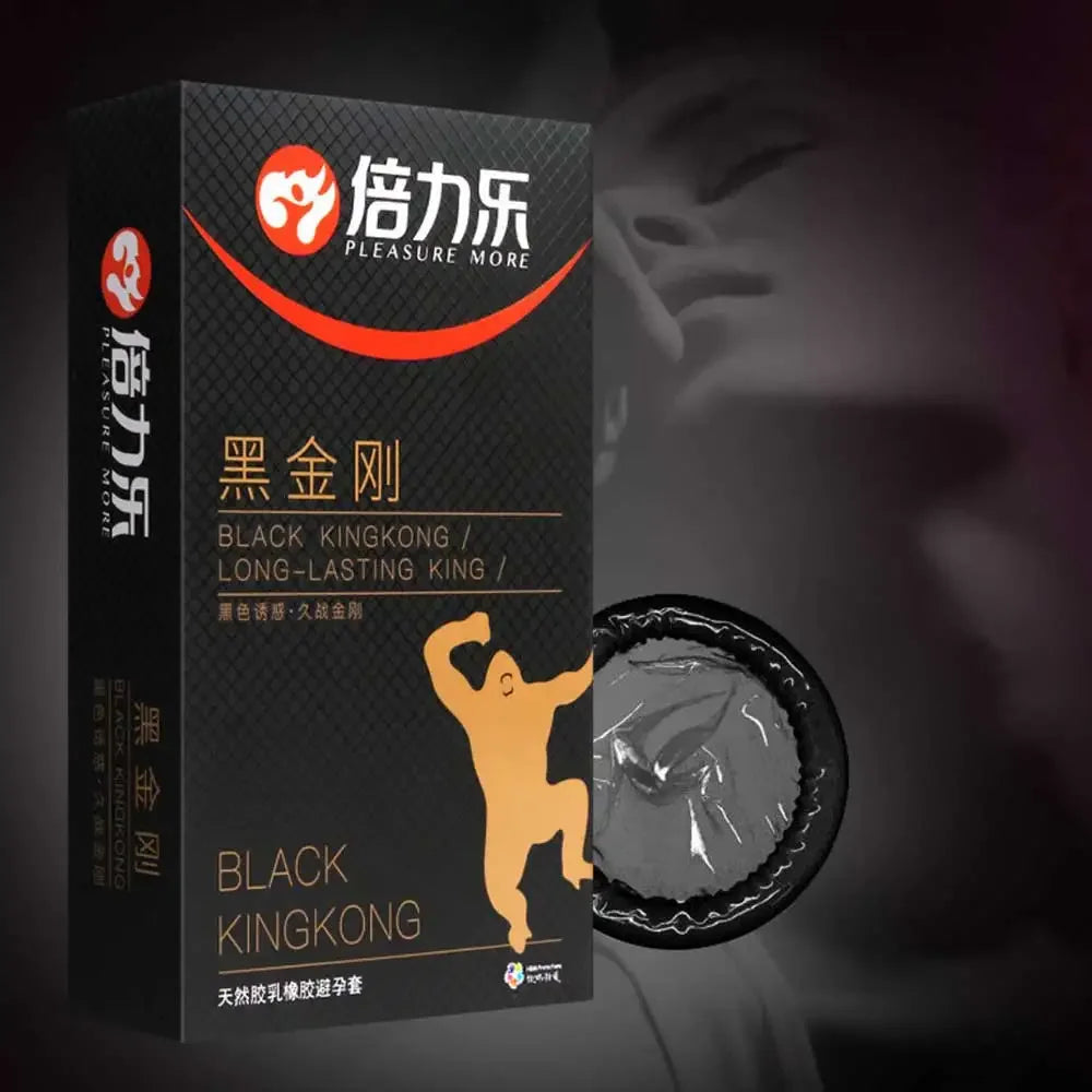 10PCs Black Condom Sex Toys for Men Man Penis Sleeve Ejaculation Delay Lasting Erotic Adult Long Lasting Body Condoms - Seprincess