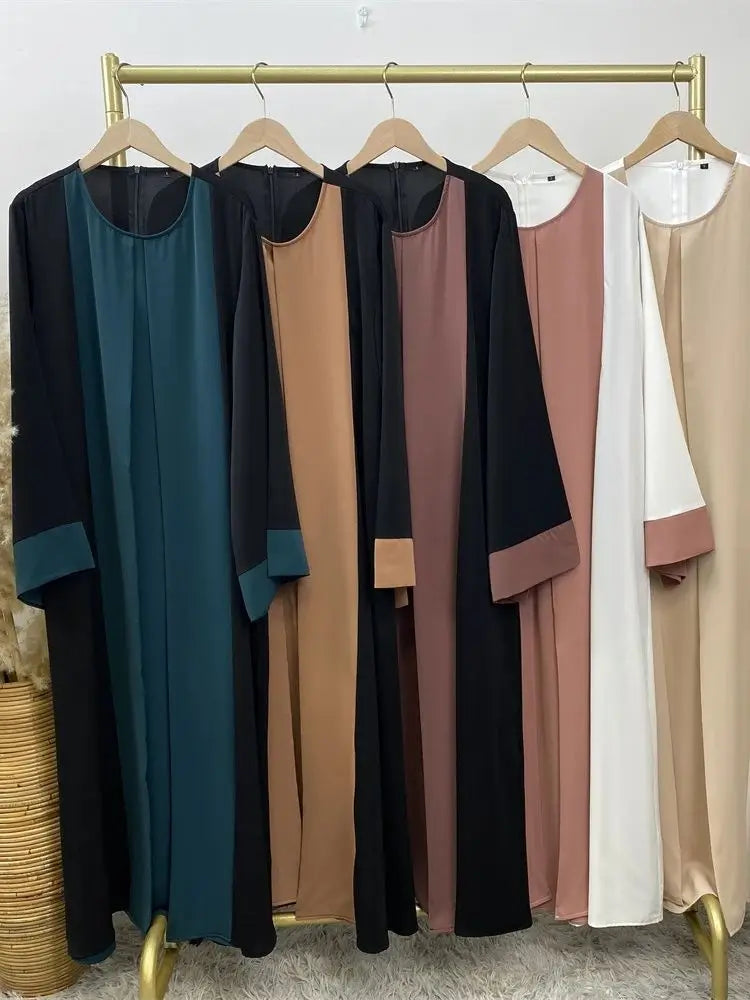 Ramadan Eid Muslim Abaya Dubai Luxury Splicing Fake Two Pieces Abayas For Women Kaftan Modest Dress Islam Caftan Marocain Femme - Seprincess