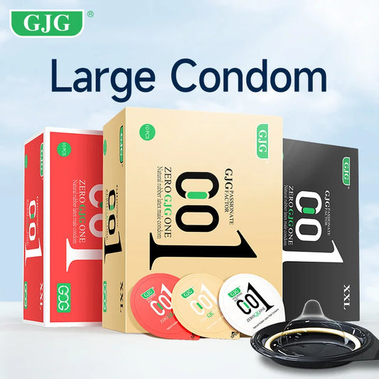 10pcs Large Size 55mm Ultra-thin Condoms Lasting Passion Man Penis Sleeve Natural Rubber Latex Safe Sex Toys Condoms Adult 18+ - Seprincess