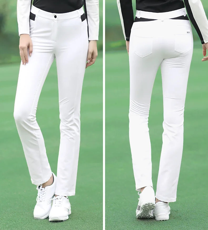 PGM Autumn Winter Ladies Golf Pants Women High Elasticity Sport Trousers Slim Fit Golf/Tennis Pants Warm Windproof Golf Clothing