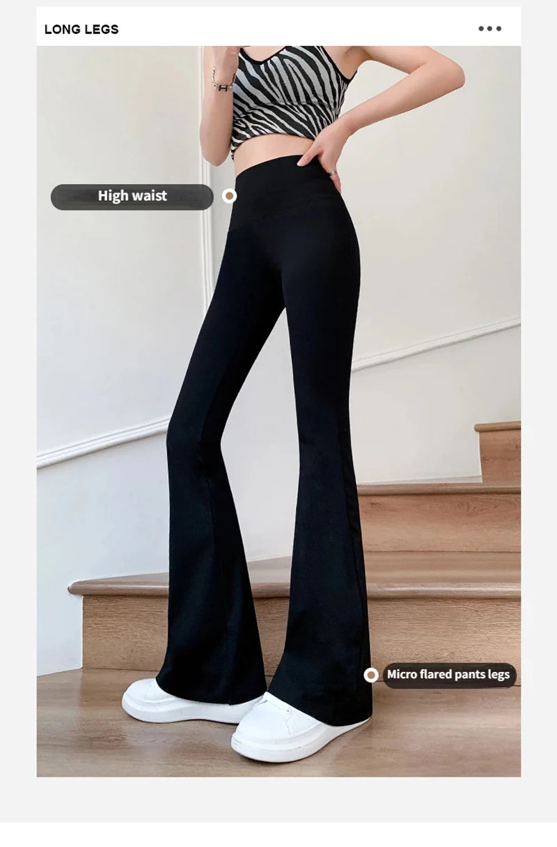 Women Flare Pants Slim High Waist Solid Sexy Shark Flare Pants Fashion Casual Streetwear Elastic Butt Lift Skinny Leggings