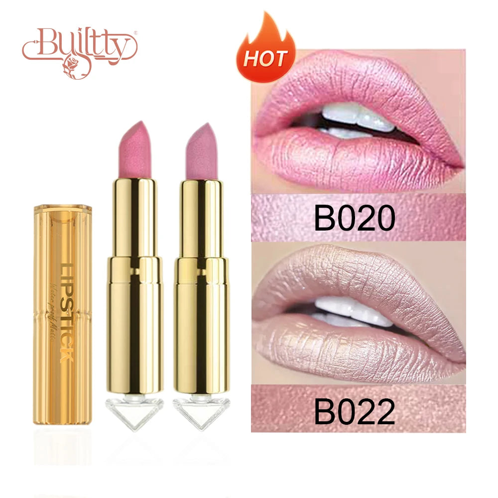 12 Colors Magic Pink Glitter Lipstick Matte Gliter Shimmer Super Finish Matte Velvet Waterproof Glitter Lipsticks - Seprincess