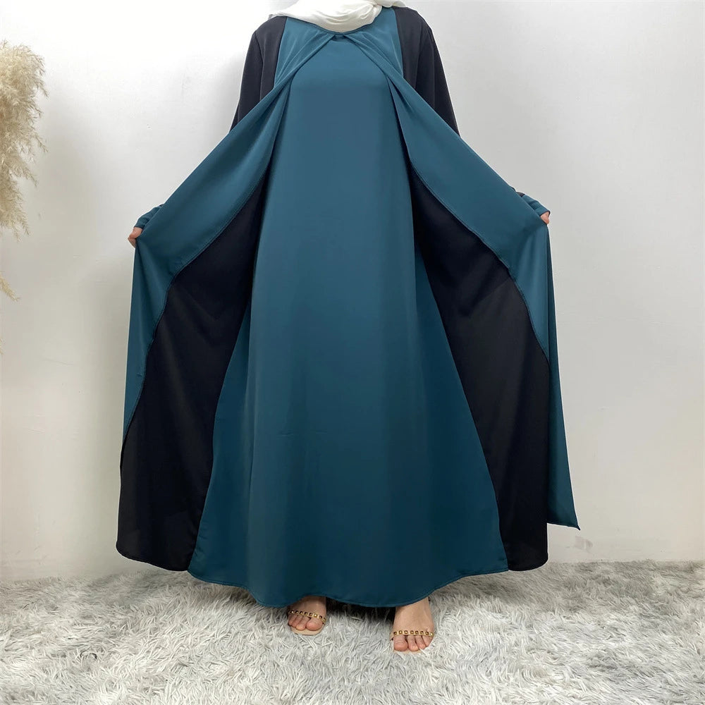 Ramadan Eid Muslim Abaya Dubai Luxury Splicing Fake Two Pieces Abayas For Women Kaftan Modest Dress Islam Caftan Marocain Femme - Seprincess