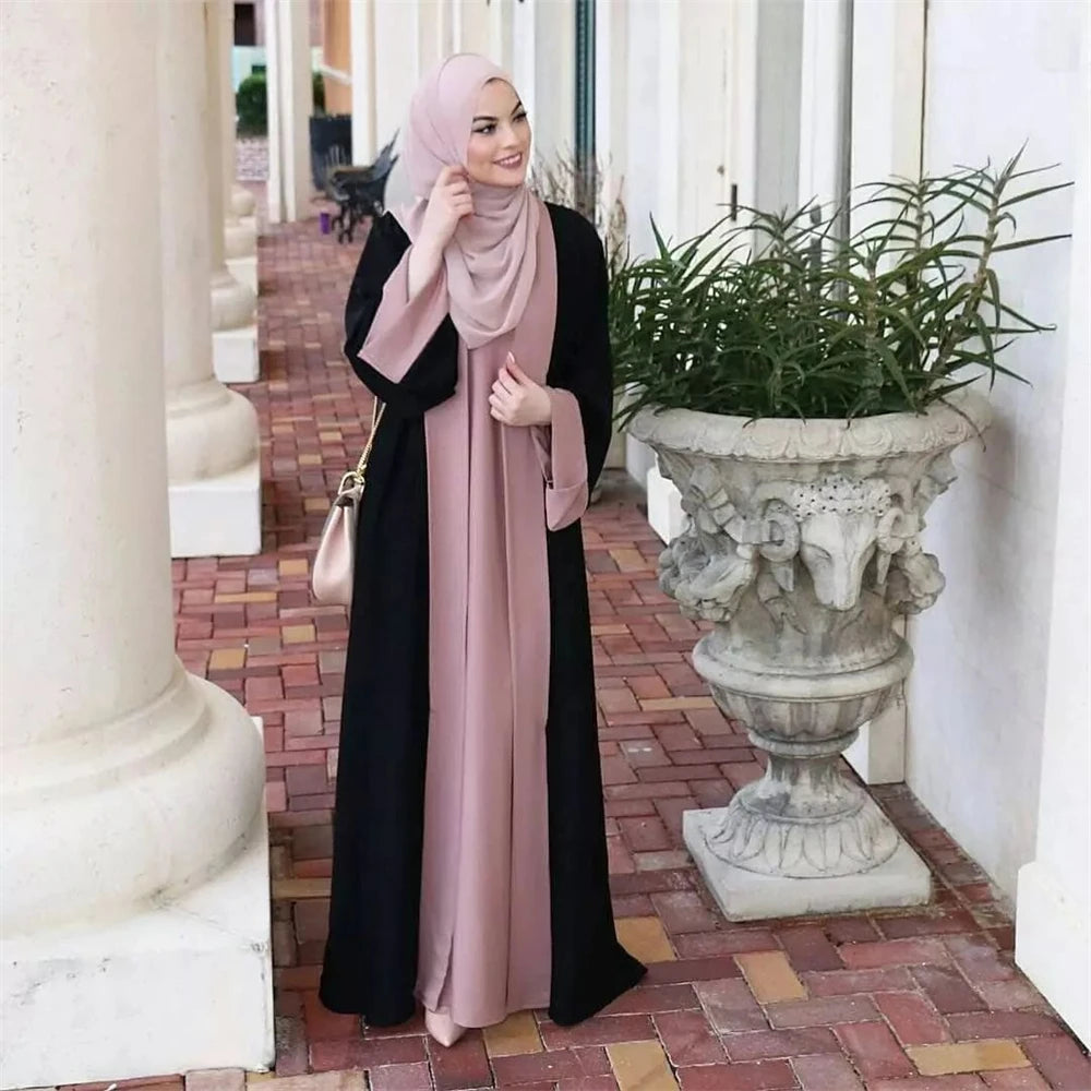 Ramadan Eid Muslim Abaya Dubai Luxury Splicing Fake Two Pieces Abayas For Women Kaftan Modest Dress Islam Caftan Marocain Femme - Seprincess