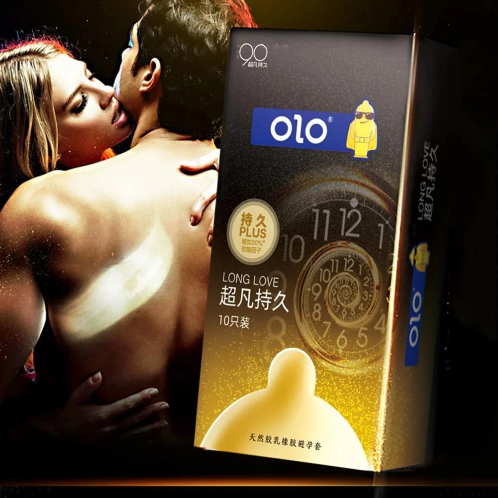 OLO Delayed Ejaculation Condom G-spot Thin Lasting Cock Penis Sleeves For Men Particles Sensitive Condoms Adult Sex Toys For 18+ - Seprincess