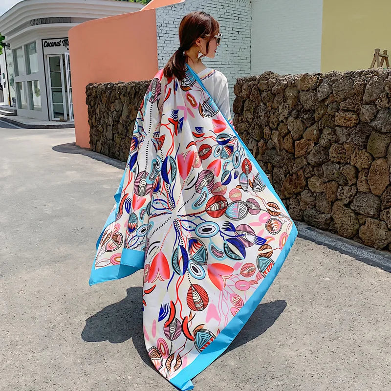 140x180cm Celebrity With The Same Cover-Ups Women Large Beach Dress Bikini Bathing Swimwear Sunburn Protection Sarong Wrap Scarf - Seprincess