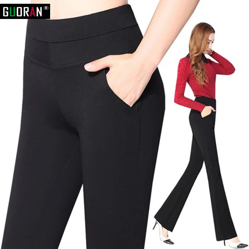 Summer stlye women office work pants High stretch cotton ladies straight pants  female High Waist trousers clothes S-XXXL 4XL