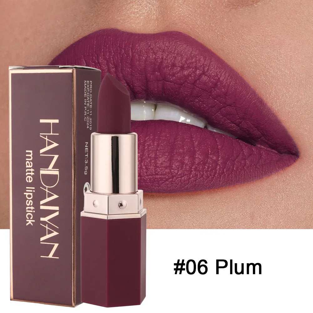 HANDAIYAN 6 Colors Matte Lipstick Beauty Lip Gloss LippenstiftTinted Balm 24 Hours Waterproof Free Shipping Makeup - Seprincess