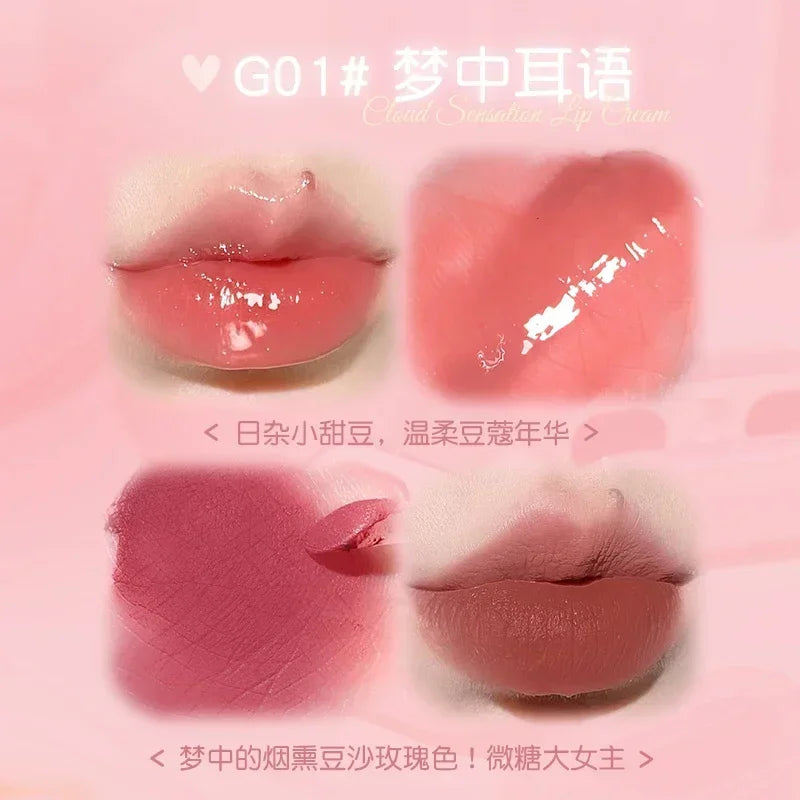 GOGO TALES Double Lip Gloss Mirror Finish Nude Color Korean Lipstick Matte Non-Sticky Lip Mud Long-Lasting Vegan Makeup - Seprincess