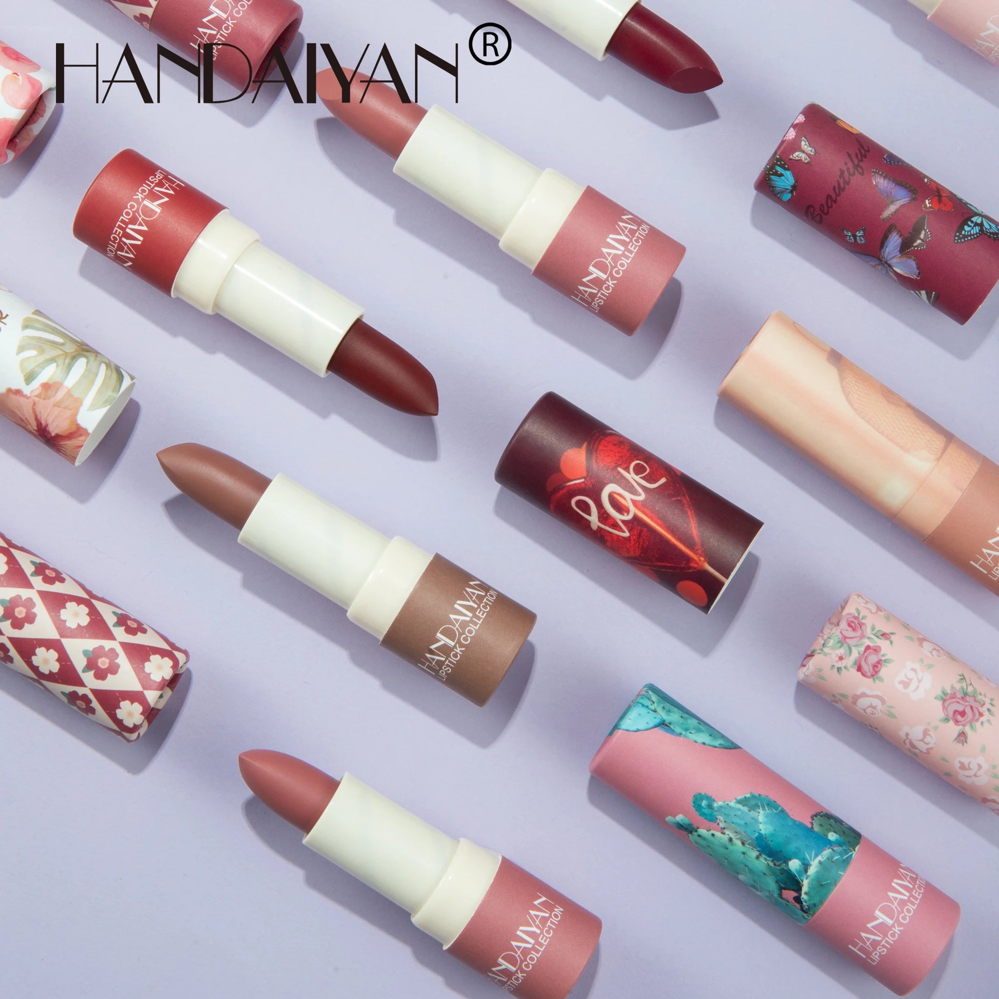 Handaiyan 8 Colors Matte Waterproof Velvet Nude Lipstick Sexy Red Brown Lip Matt Pigments Makeup Long Lasting Profissional - Seprincess