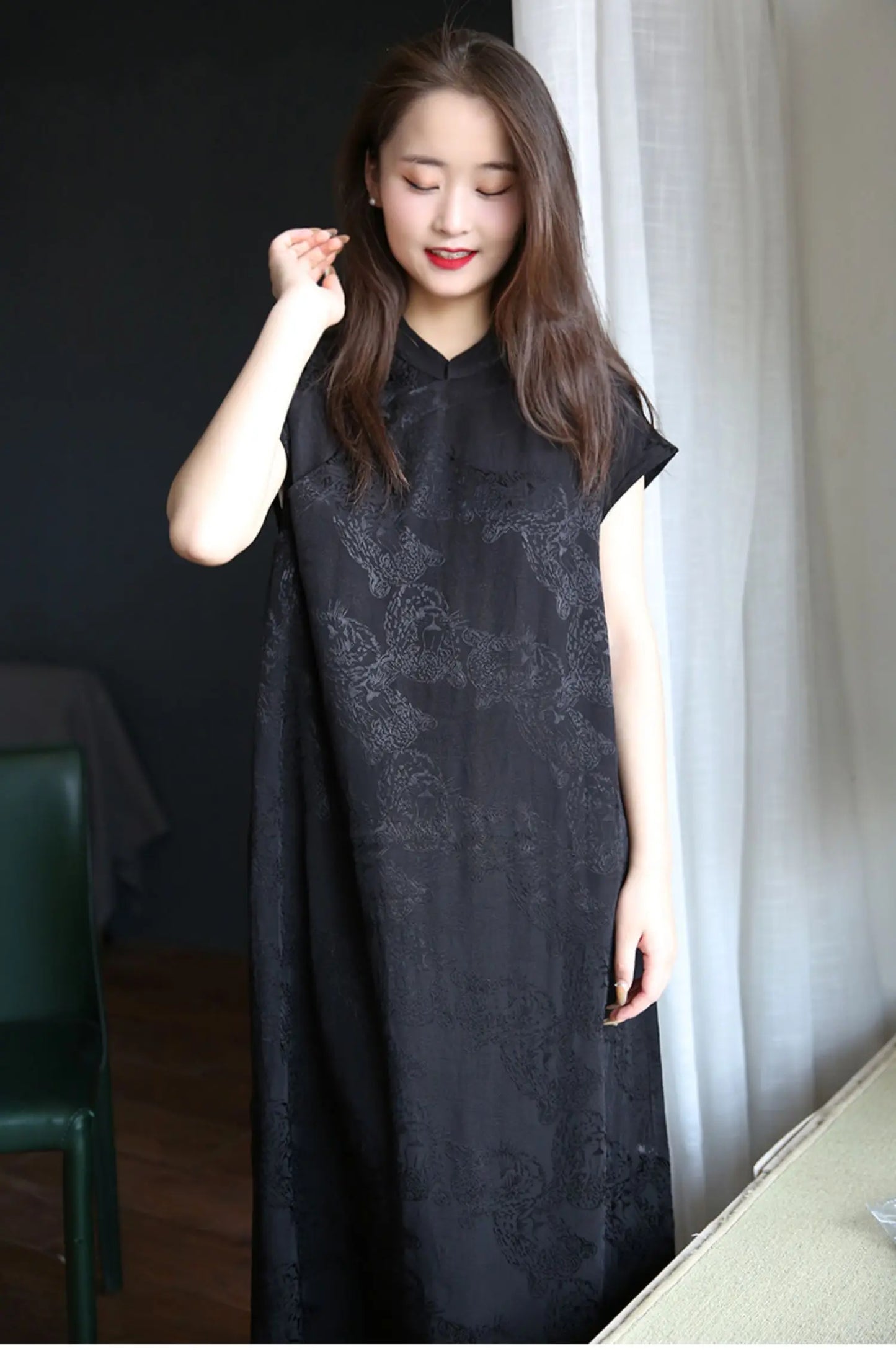 2024 Summer Original Design Cotton Linen Qipao Black Women's Literary Vintage Cheongsam Chinese National Style Dress Women - Seprincess