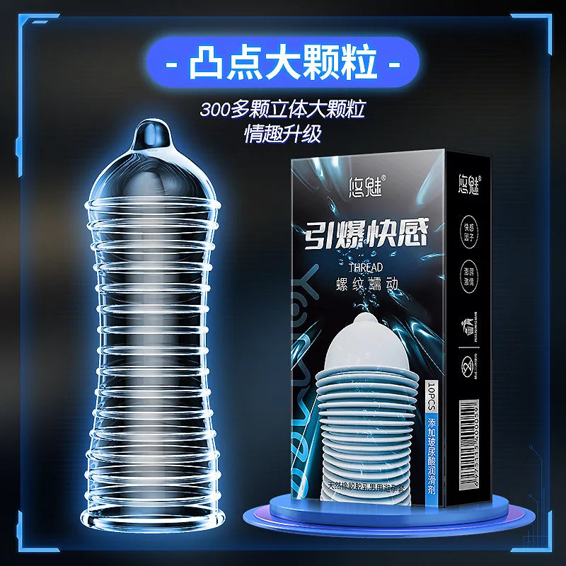 Large Spikes Condoms Adult Game Sex Toys Particles Sex Accessories Men Penis Sleeves Cock Cover High Passionate Sex Products - Seprincess