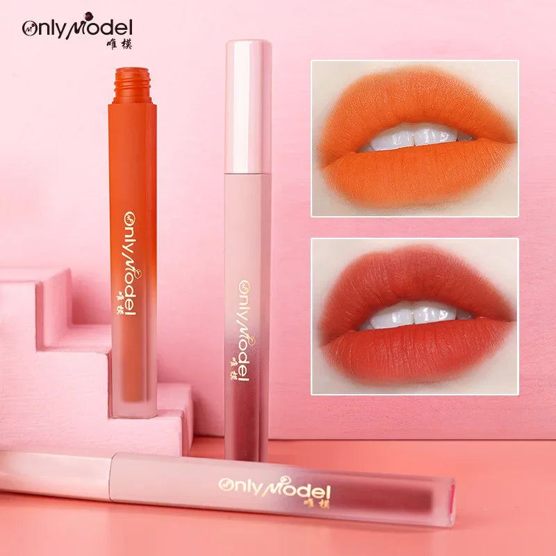 Velvet Orange Lipstick Brighten Skin Matte Lipsticks Waterproof Long Lasting Lip Stick Lip Tint Women Korean Cosmetic Lip Glaze - Seprincess