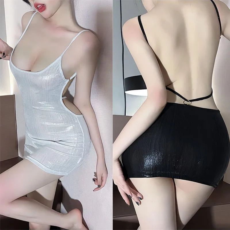 Lingerie Strap deep v hip hugging short skirt tight fitting sexy adult womens clothing Party dresses sexy. items Dresses gala - Seprincess