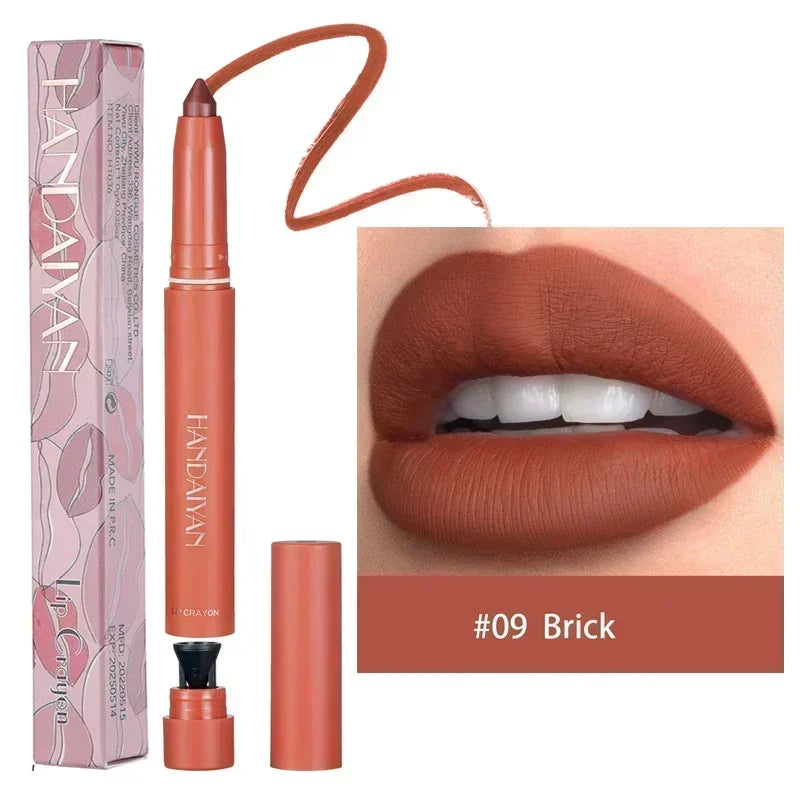 Nude Brown Lipliner Pen Waterproof Sexy Red Matte Contour Tint Lipstick Lasting Non-stick Cup Lipliner Pen Lips Korean Cosmetics - Seprincess