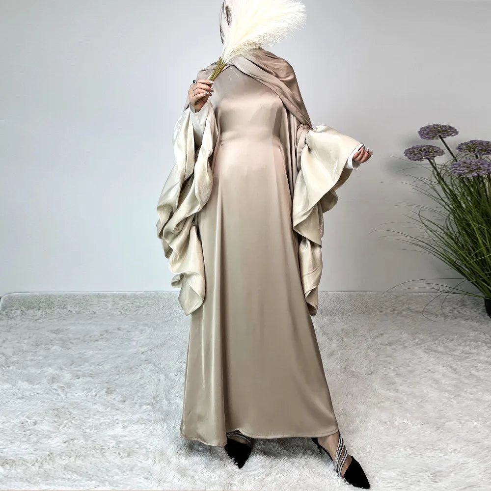 Shiny Butterfly Sleeve Abaya Muslim Party Long Dress Summer Abayas for Women Dubai Luxury Turkey Islam Clothes Kaftan Robe 2024 - Seprincess