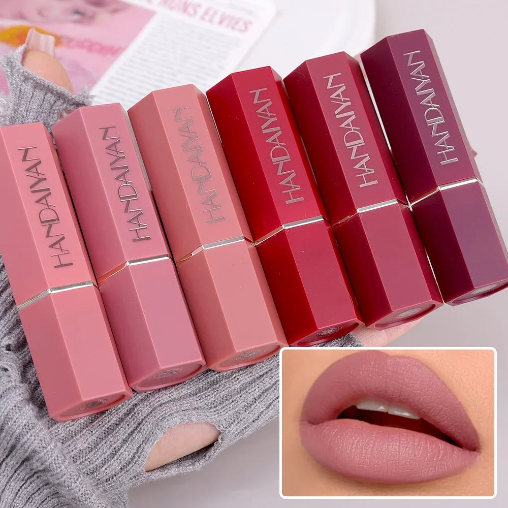 Nude Velvet Matte Lipstick Lasting Waterproof Color Rendering Non-stick Cup Lipstick Lips Liner Pencil Korean Makeup Cosmetics - Seprincess