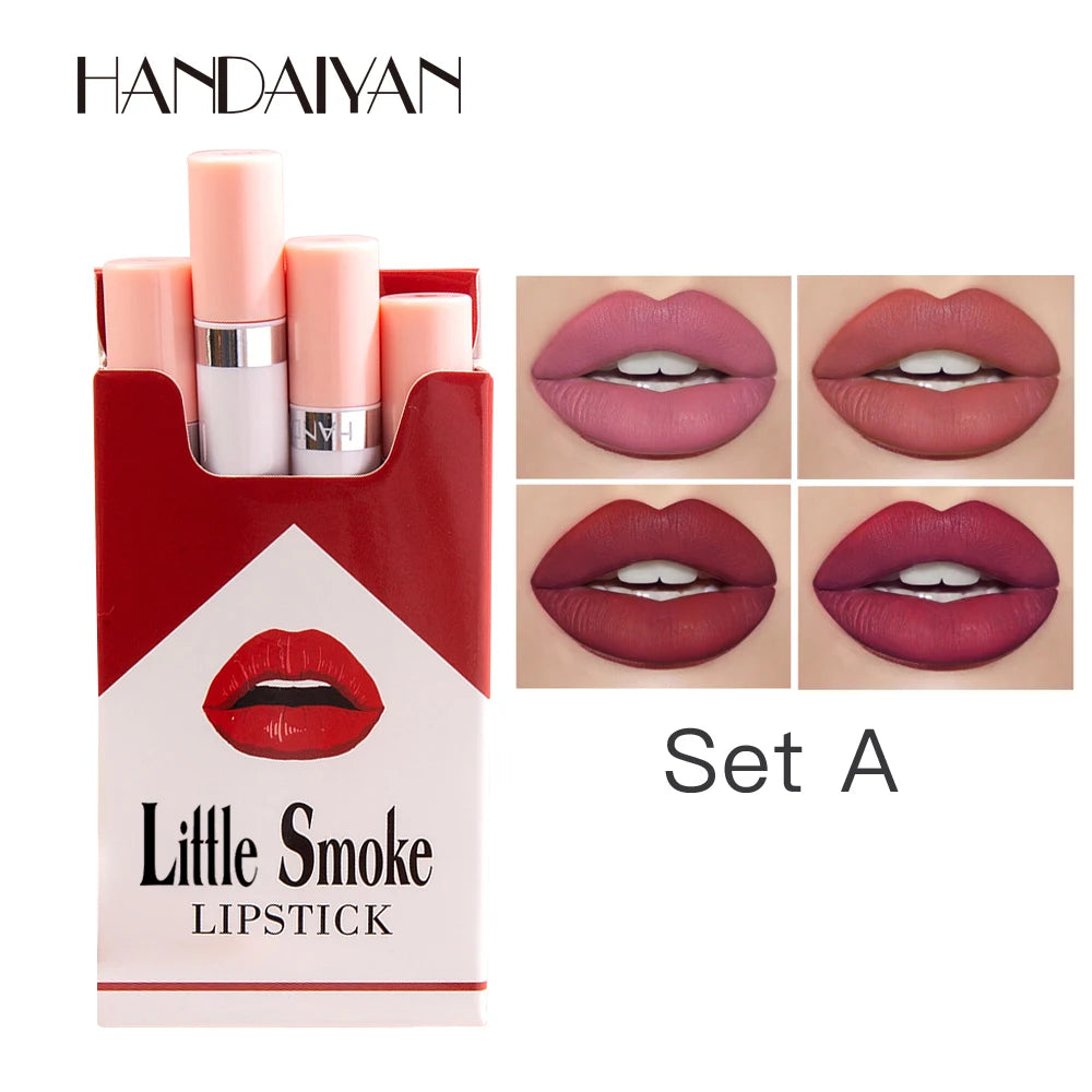 Handaiyan matte lipstick 4pcs/set velvet small cigarette lipstick set that is not easy to fade - Seprincess