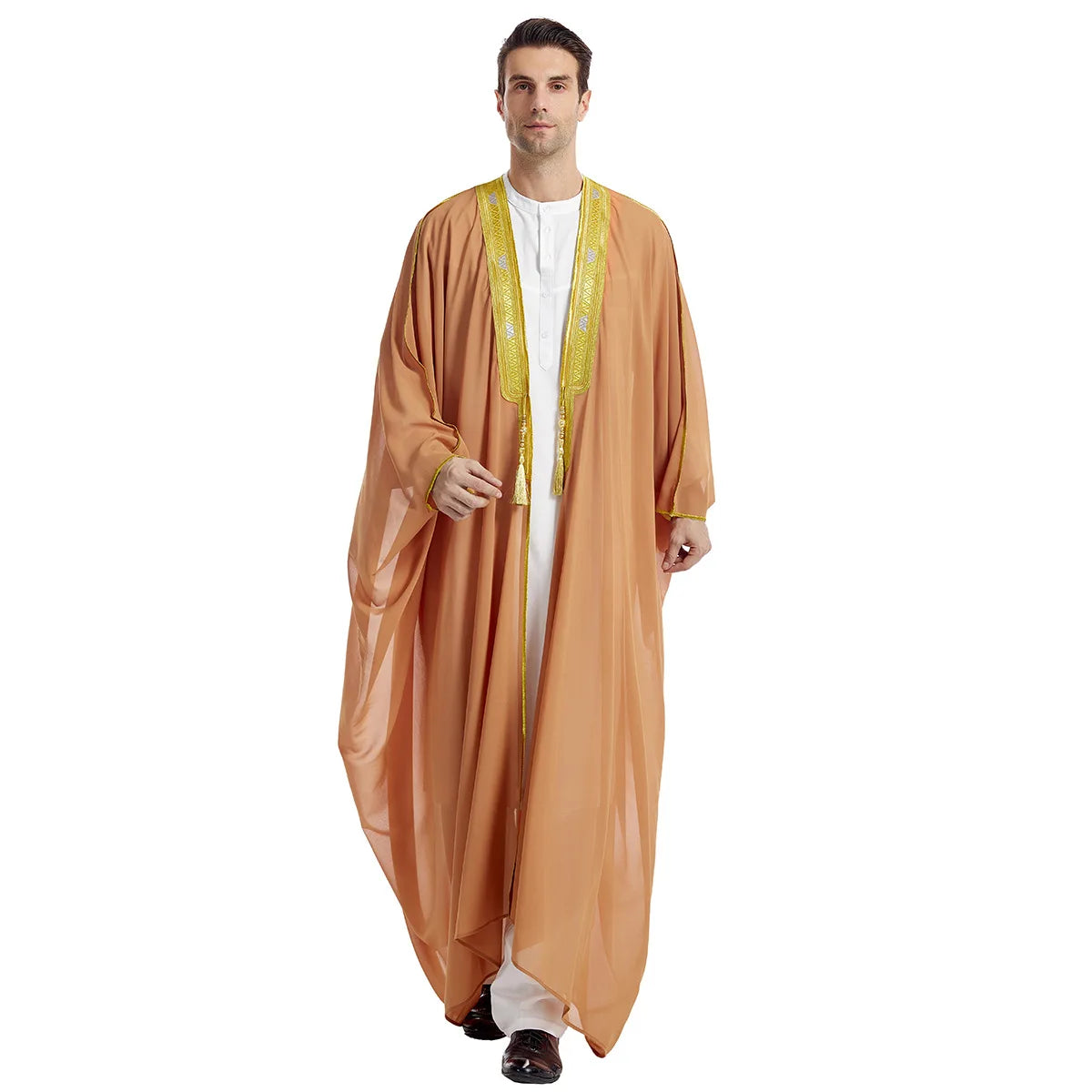 Eid Muslim Men Jubba Thobe Mens Cardigan Abaya Long Dress Islamic Ramadan Kimono Long Robe Saudi Arabic Musulman Caftan Dubai