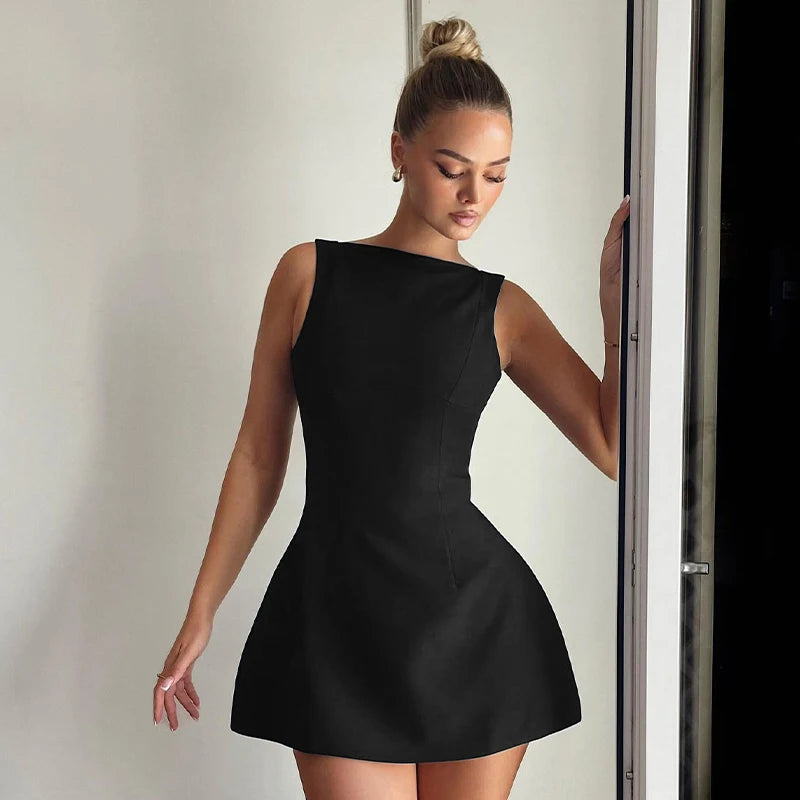 Hawthaw Women Party Club Evening Streetwear Bodycon Black Short Mini Dress 2024 Summer Clothes Wholesale Items For Business - Seprincess