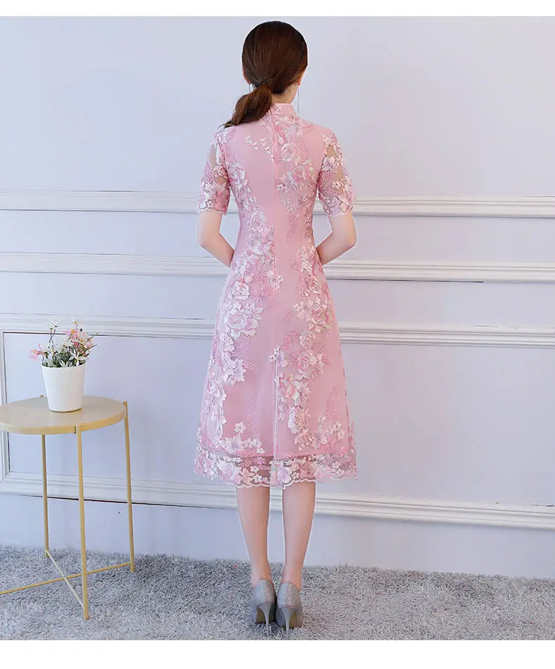 Chinese Cheongsam Traditional Wedding Qipao Woman Embroidery Elegant Daily Dress Female Embroidered Cheongsam Party Clothing - Seprincess