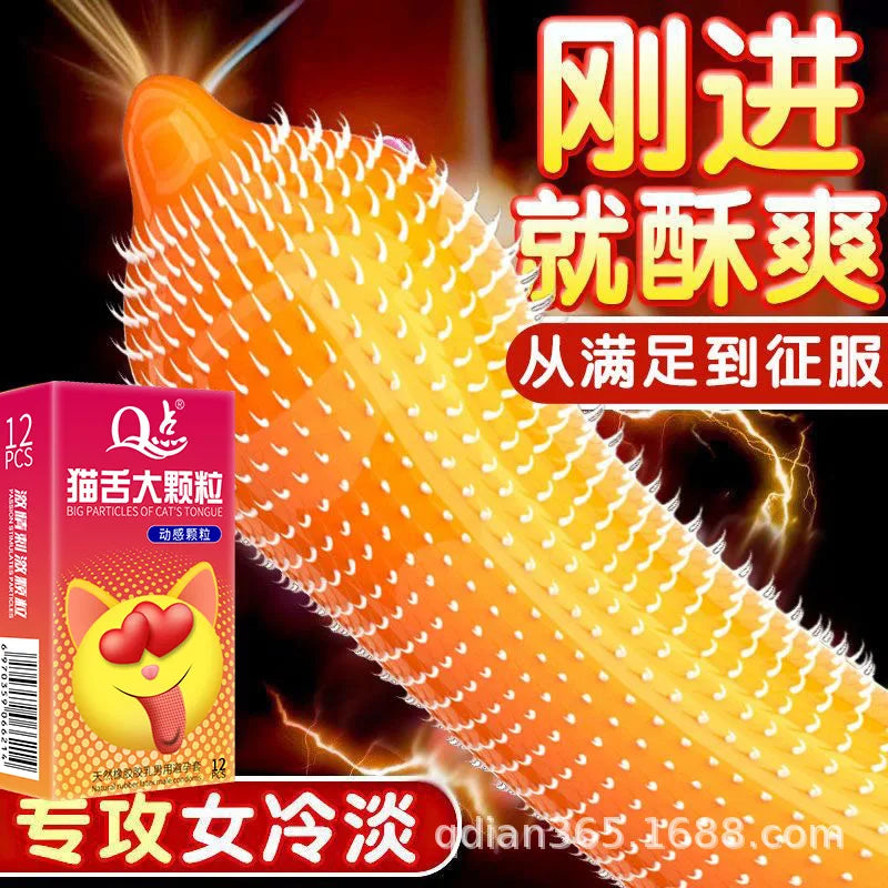 12pcs G Point Spikes Condoms For Men Delay Ejaculation Penis Sleeve Vaginal Climax Stimulation Adult Supplies Big Dots Sex Toys - Seprincess