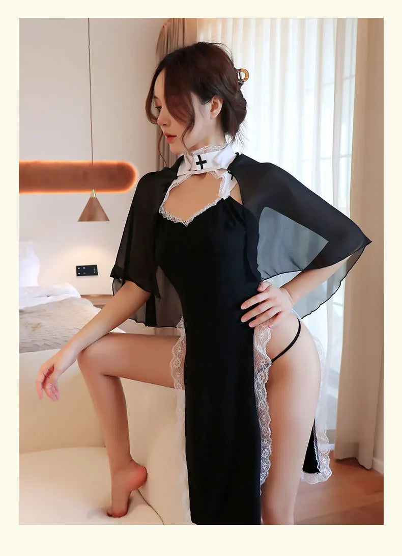 Sexy Babydoll Sister's robe slim fitting deep V-lace 18 fancy women underwear xxx Women's pajamas sexy shoppings night richiami - Seprincess