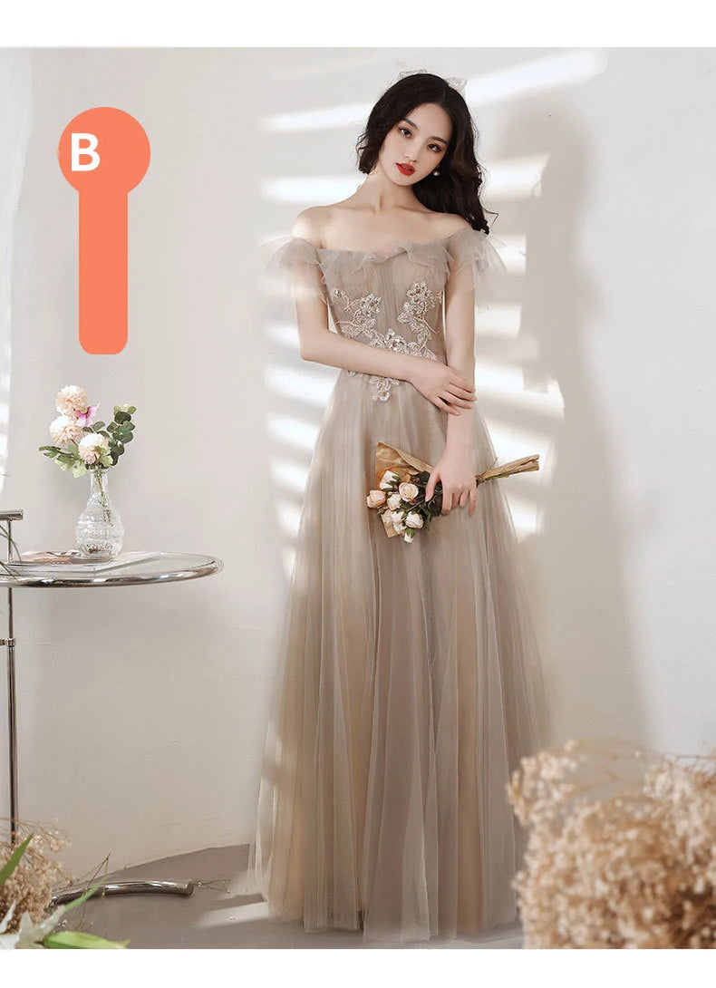 Summer Lace Bridesmaid Dresses New Fairy Style Slim Girlfriend Evening Dresses Simple Magnificent Wedding Sisters Group Dress - Seprincess