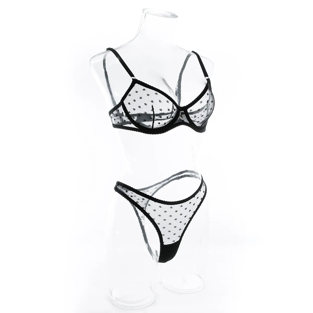 Bra set Dot thin mesh see through tight fitting promotions 99% sales sexy lingеrie set Women sets sexy bras sexy female intimate - Seprincess