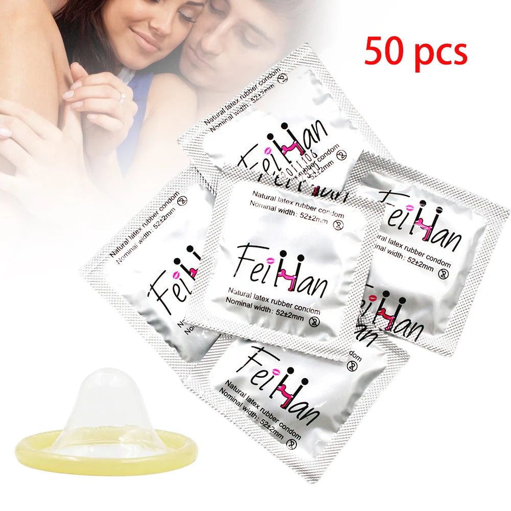 50 Pcs Multipack Condoms for men Natural Latex Slim Condom Safe Contraception Penis Sleeve Kondom for Adults 18+ Sex Products - Seprincess