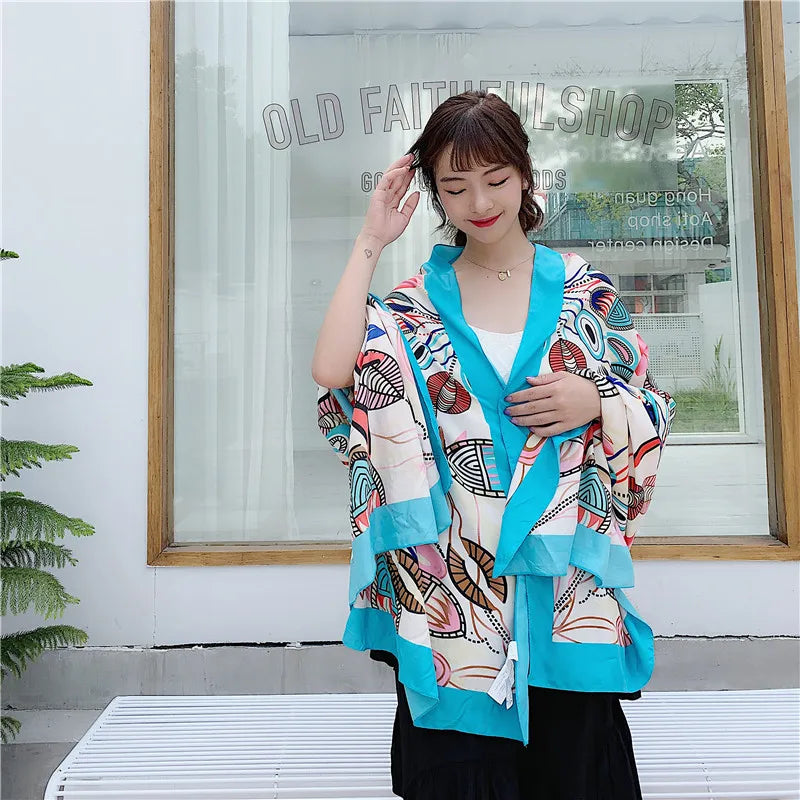 140x180cm Celebrity With The Same Cover-Ups Women Large Beach Dress Bikini Bathing Swimwear Sunburn Protection Sarong Wrap Scarf