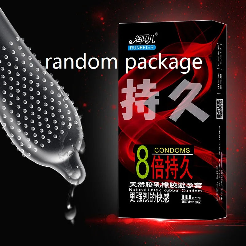 Ultrathin Ribbed Condoms Long-lasting Sex Toys with Dotted Granular Threaded Passionate Lock Sperm Stimulation for Men Sex Goods - Seprincess