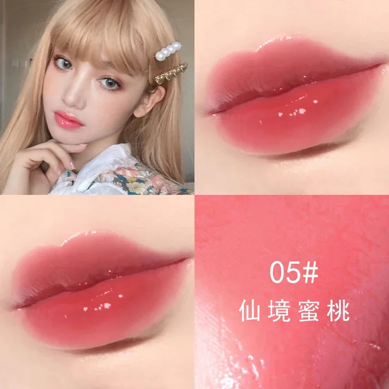 Moisturizing Glitter Lip Gloss Long Lasting Sexy Plumper Pearl Jelly Liquid Lipstick Shiny Mirror Lips Tint Lips Makeup Cosmetic