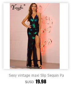 Sexy vintage maxi Slip Sequin Party dress women summer elegant wedding bodycon Dress club outfits prom evening dresses vestidos - Seprincess