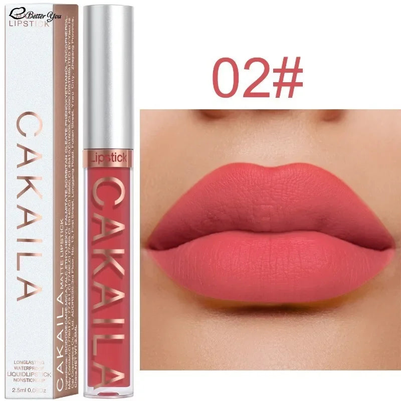 KACAILA 18 Colors Waterproof Liquid Lipsticks Lip Makeup Matte Velvet Lipstick Lip Gloss Cosmetic Nude Long Lasting Cosmestics - Seprincess