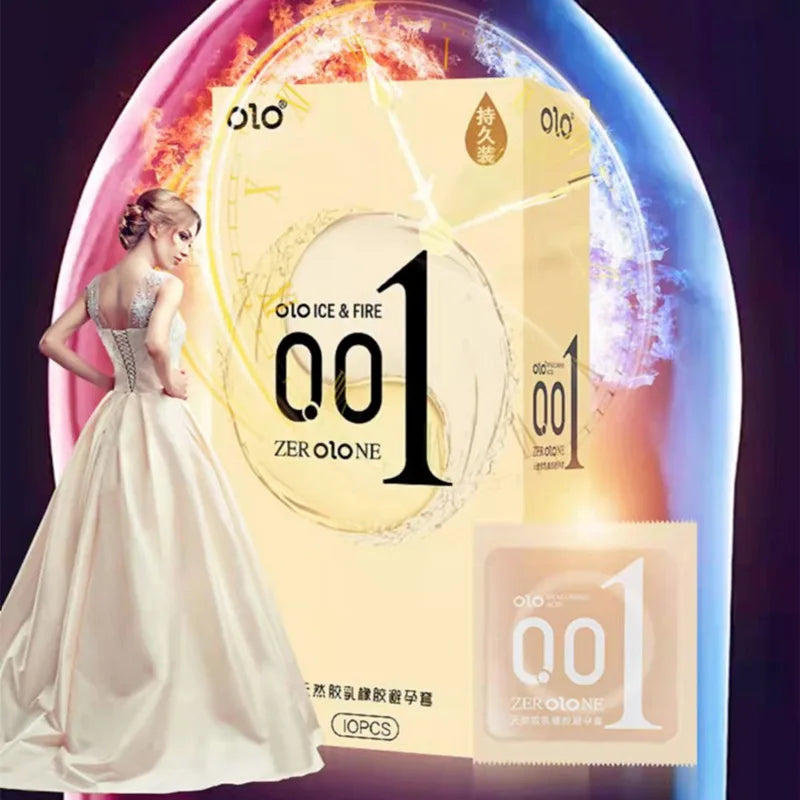 OLO Delayed Ejaculation Condom G-spot Thin Lasting Cock Penis Sleeves For Men Particles Sensitive Condoms Adult Sex Toys For 18+ - Seprincess