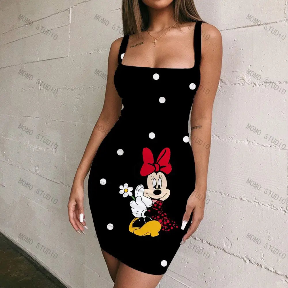 Party Dresses Disney Sexy New Minnie Mouse Elegant Dresses for Women 2022 Mickey Hot Sale Suspenders Sling Bodycon Dress Fashion - Seprincess