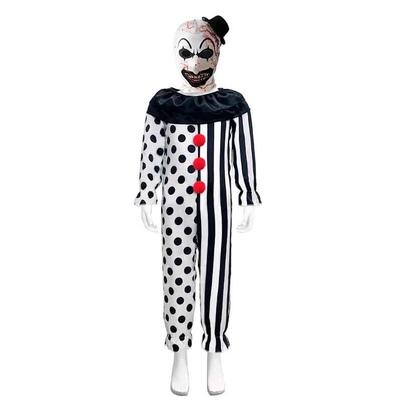 Terrifier Girl Costume Dress Skeleton Kid Cosplay Scary Horror Bodysuit Jumpsuit Art The Clown Joker Halloween Costume Mask Suit - Seprincess